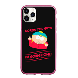 Чехол iPhone 11 Pro матовый Cartman, цвет: 3D-малиновый
