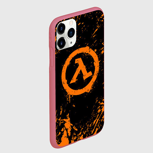 Чехол iPhone 11 Pro матовый HALF-LIFE / 3D-Малиновый – фото 2