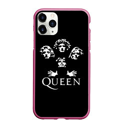 Чехол iPhone 11 Pro матовый QUEEN НА СПИНЕ, цвет: 3D-малиновый