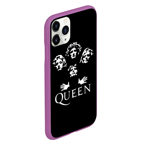 Чехол iPhone 11 Pro матовый QUEEN НА СПИНЕ / 3D-Фиолетовый – фото 2