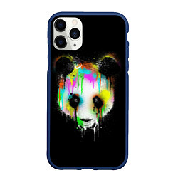 Чехол iPhone 11 Pro матовый Панда в краске, цвет: 3D-тёмно-синий