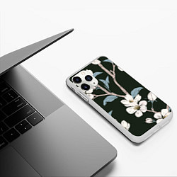 Чехол iPhone 11 Pro матовый САКУРА, цвет: 3D-белый — фото 2