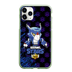 Чехол iPhone 11 Pro матовый BRAWL STARS MECHA CROW, цвет: 3D-салатовый