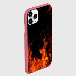 Чехол iPhone 11 Pro матовый ОГОНЬ, цвет: 3D-малиновый — фото 2
