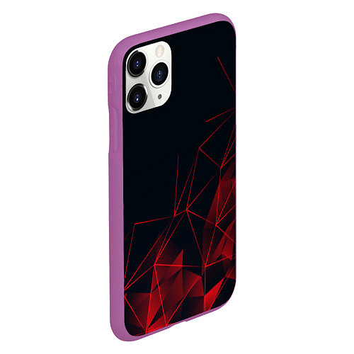 Чехол iPhone 11 Pro матовый RED STRIPES / 3D-Фиолетовый – фото 2