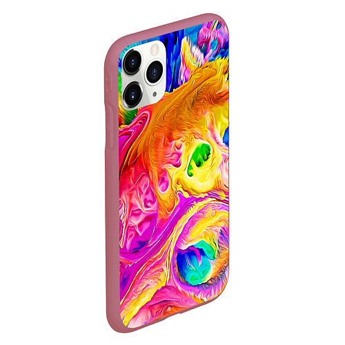 Чехол iPhone 11 Pro матовый TIE DYE / 3D-Малиновый – фото 2