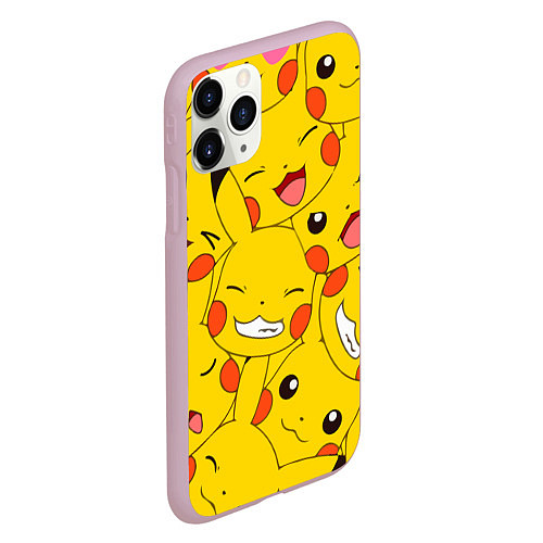 Чехол iPhone 11 Pro матовый Pikachu / 3D-Розовый – фото 2