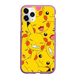 Чехол iPhone 11 Pro матовый Pikachu, цвет: 3D-фиолетовый