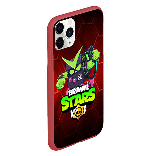 Чехол iPhone 11 Pro матовый BRAWL STARS VIRUS 8-BIT / 3D-Красный – фото 2