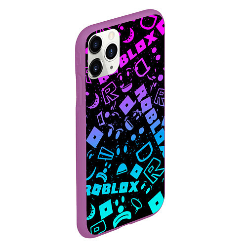 Чехол iPhone 11 Pro матовый Roblox / 3D-Фиолетовый – фото 2