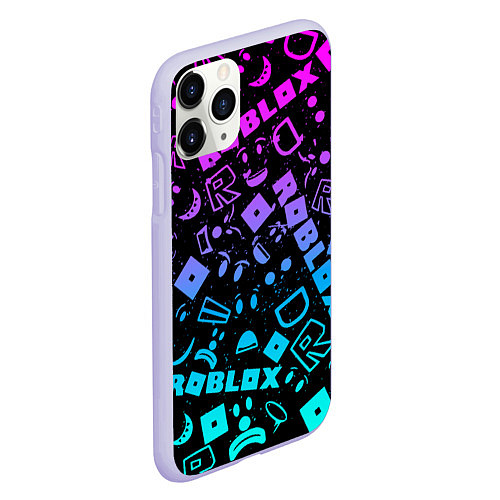 Чехол iPhone 11 Pro матовый Roblox / 3D-Светло-сиреневый – фото 2