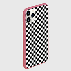 Чехол iPhone 11 Pro матовый Шахматка мелкая, цвет: 3D-малиновый — фото 2