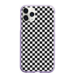 Чехол iPhone 11 Pro матовый Шахматка мелкая, цвет: 3D-светло-сиреневый