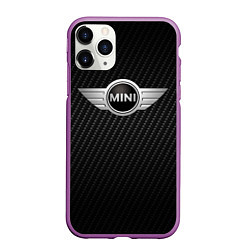 Чехол iPhone 11 Pro матовый MINI COOPER CARBON, цвет: 3D-фиолетовый