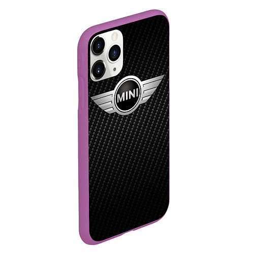 Чехол iPhone 11 Pro матовый MINI COOPER CARBON / 3D-Фиолетовый – фото 2