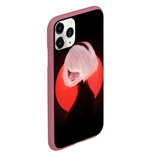 Чехол iPhone 11 Pro матовый 2b Nier Black / 3D-Малиновый – фото 2