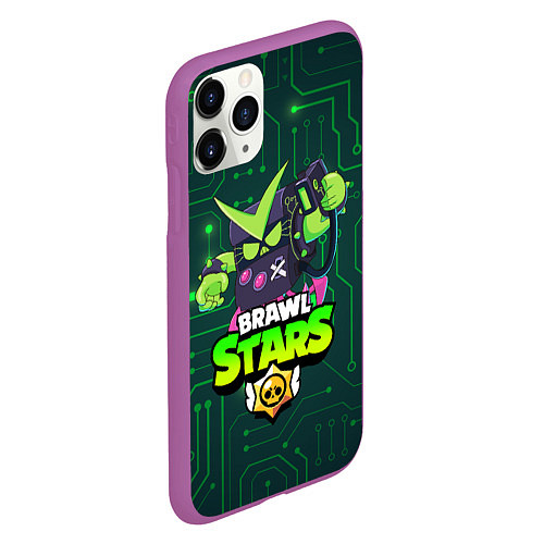 Чехол iPhone 11 Pro матовый BRAWL STARS VIRUS 8-BIT / 3D-Фиолетовый – фото 2