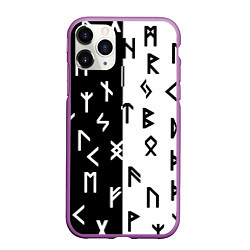 Чехол iPhone 11 Pro матовый РУНЫ, цвет: 3D-фиолетовый