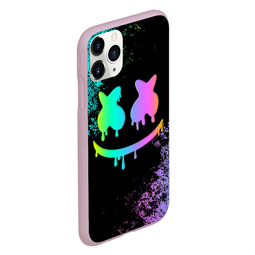 Чехол iPhone 11 Pro матовый Marshmello / 3D-Розовый – фото 2