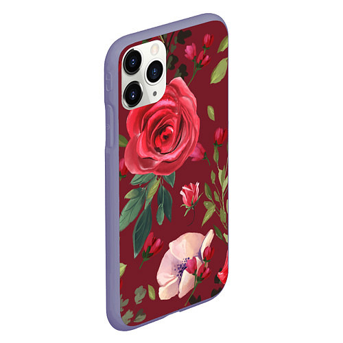 Чехол iPhone 11 Pro матовый Rose / 3D-Серый – фото 2