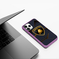 Чехол iPhone 11 Pro матовый Lamborghini, цвет: 3D-фиолетовый — фото 2