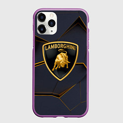 Чехол iPhone 11 Pro матовый Lamborghini, цвет: 3D-фиолетовый