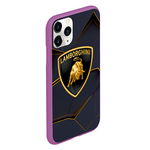 Чехол iPhone 11 Pro матовый Lamborghini / 3D-Фиолетовый – фото 2