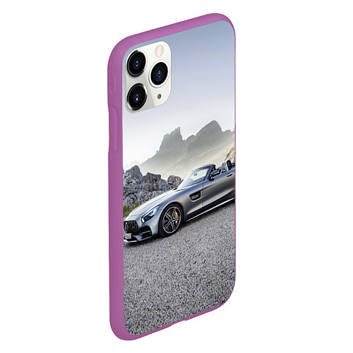 Чехол iPhone 11 Pro матовый Mercedes V8 Biturbo / 3D-Фиолетовый – фото 2
