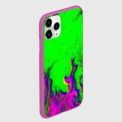 Чехол iPhone 11 Pro матовый ОГОНЬ ГЛИТЧ, цвет: 3D-фиолетовый — фото 2