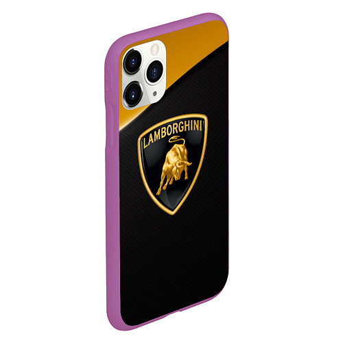 Чехол iPhone 11 Pro матовый Lamborghini / 3D-Фиолетовый – фото 2