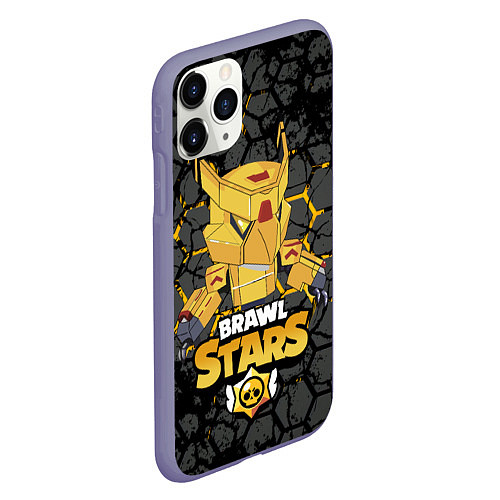 Чехол iPhone 11 Pro матовый Brawl stars mecha crow / 3D-Серый – фото 2