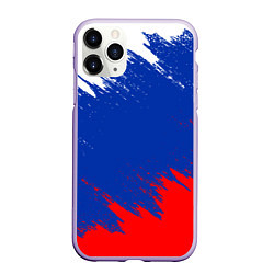 Чехол iPhone 11 Pro матовый РОССИЯ ТРИКОЛОР, цвет: 3D-светло-сиреневый