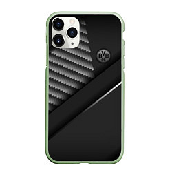 Чехол iPhone 11 Pro матовый FC Borussia, цвет: 3D-салатовый