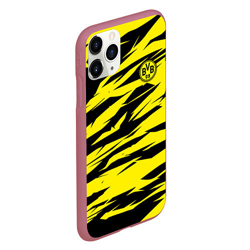 Чехол iPhone 11 Pro матовый FC Borussia / 3D-Малиновый – фото 2