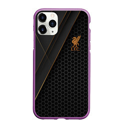 Чехол iPhone 11 Pro матовый Liverpool FC, цвет: 3D-фиолетовый