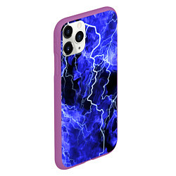 Чехол iPhone 11 Pro матовый МОЛНИЯ BLUE, цвет: 3D-фиолетовый — фото 2