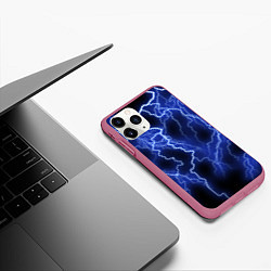 Чехол iPhone 11 Pro матовый МОЛНИЯ NEON, цвет: 3D-малиновый — фото 2