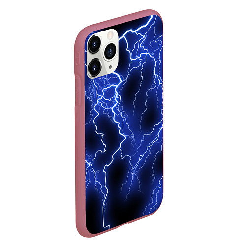 Чехол iPhone 11 Pro матовый МОЛНИЯ NEON / 3D-Малиновый – фото 2