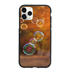 Чехол iPhone 11 Pro матовый Мыльные пузыри, цвет: 3D-черный
