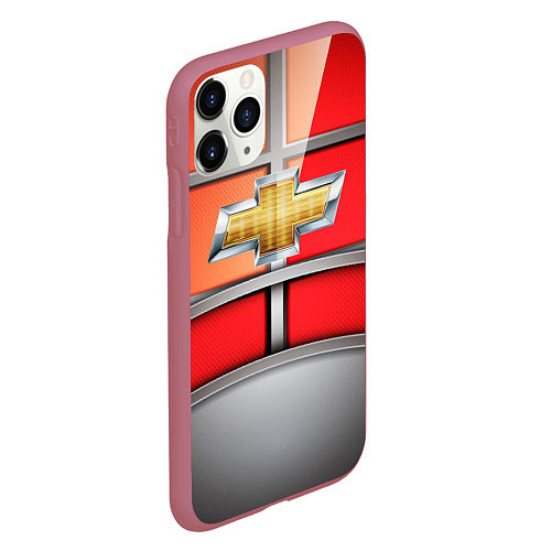 Чехол iPhone 11 Pro матовый CHEVROLET / 3D-Малиновый – фото 2