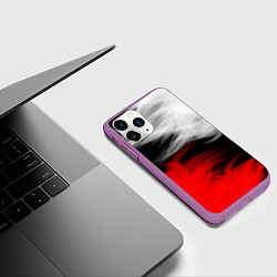 Чехол iPhone 11 Pro матовый ПЕРЬЯ, цвет: 3D-фиолетовый — фото 2