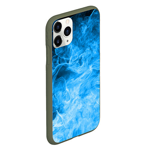 Чехол iPhone 11 Pro матовый ОГОНЬ BLUE / 3D-Темно-зеленый – фото 2