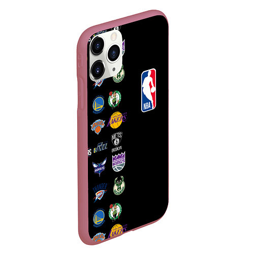 Чехол iPhone 11 Pro матовый NBA Team Logos 2 / 3D-Малиновый – фото 2