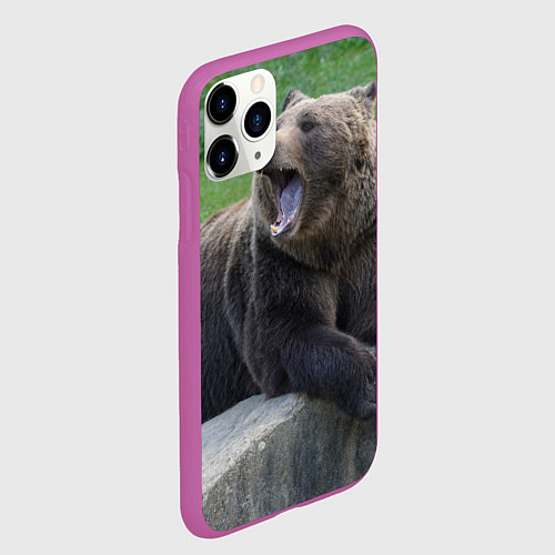 Чехол iPhone 11 Pro матовый Медведь / 3D-Фиолетовый – фото 2