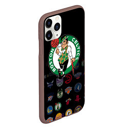 Чехол iPhone 11 Pro матовый Boston Celtics 1, цвет: 3D-коричневый — фото 2