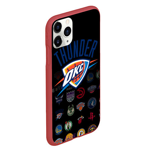 Чехол iPhone 11 Pro матовый Oklahoma City Thunder 2 / 3D-Красный – фото 2