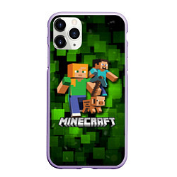 Чехол iPhone 11 Pro матовый Minecraft Майнкрафт, цвет: 3D-светло-сиреневый