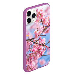 Чехол iPhone 11 Pro матовый Ветки Сакуры, цвет: 3D-фиолетовый — фото 2