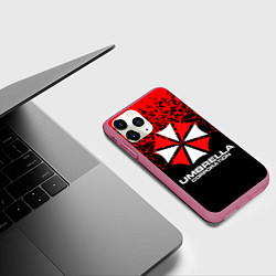 Чехол iPhone 11 Pro матовый Umbrella Corporation, цвет: 3D-малиновый — фото 2