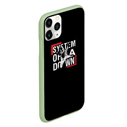 Чехол iPhone 11 Pro матовый System of a Down, цвет: 3D-салатовый — фото 2